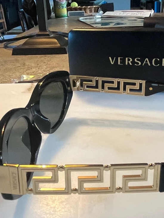 Versace Greca Cat-Eye Sunglasses in Black main image 7